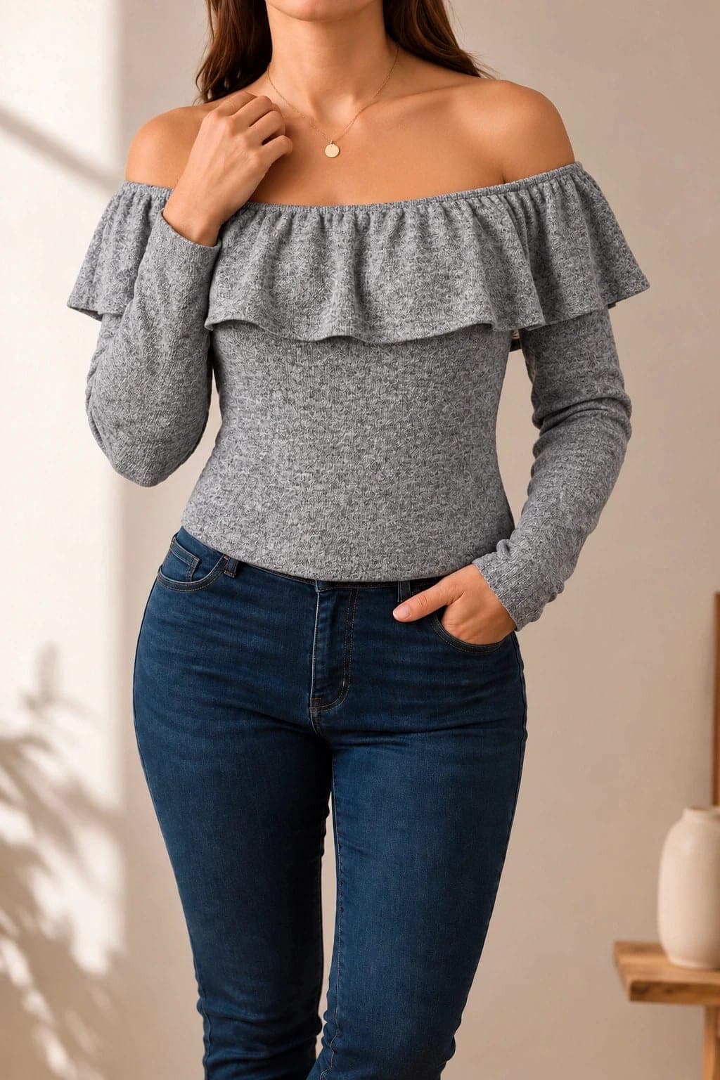 Zara Body with Ruffle and Bare Shoulders