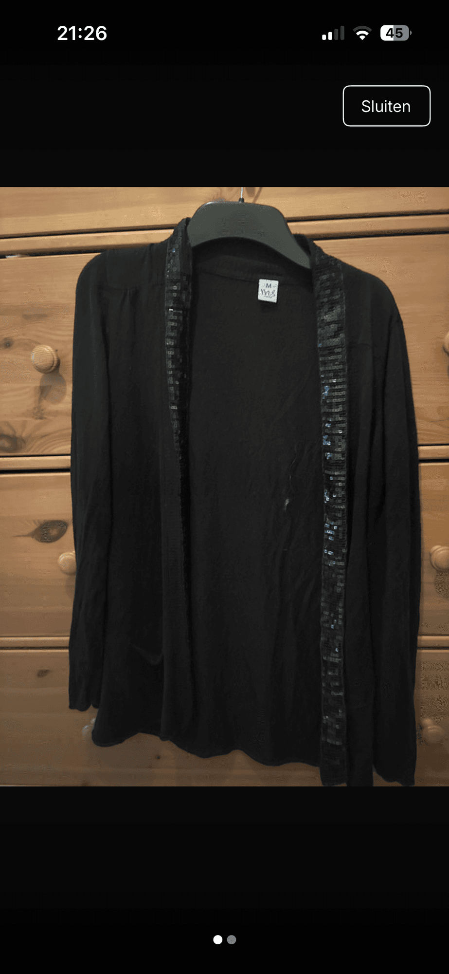 Zwart vest/cardigan met glitterdetails