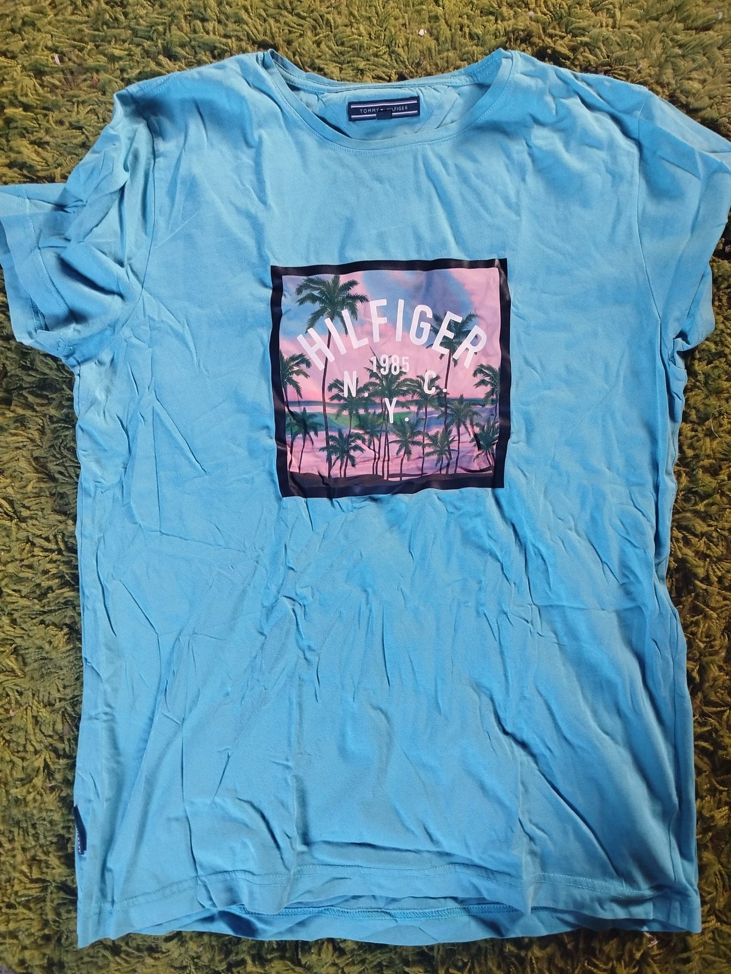 Tommy Hilfiger T-shirt met palmtree print - blauw