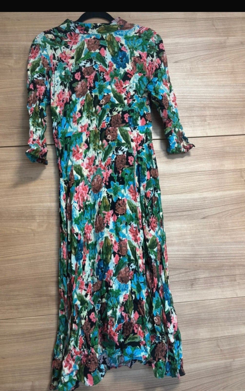 Vintage floral print dress with 3/4 sleeves