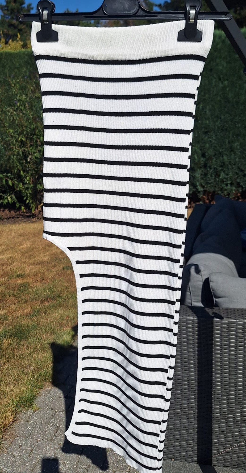 Giorgia gestreepte ribgebreide tanktop wit-zwart